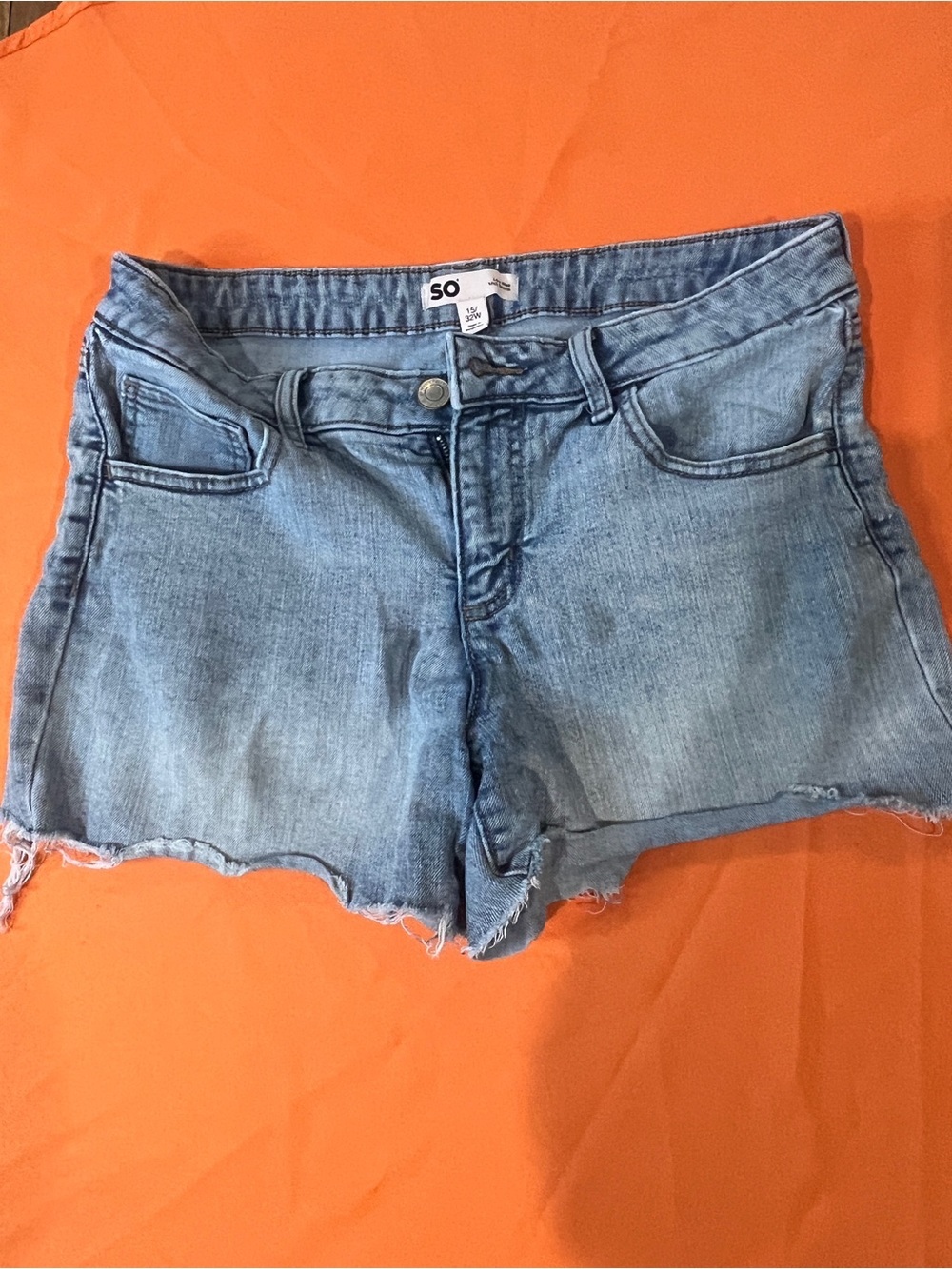 SO Light Blue Distressed Denim Cutoff Shorts